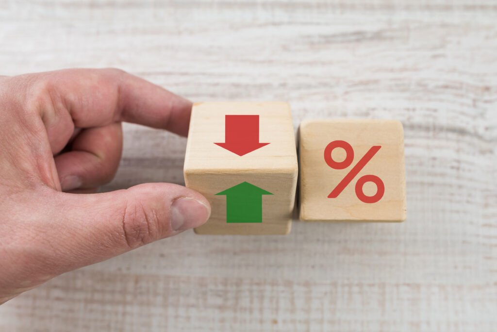 interest rate financial and mortgage rates concept.